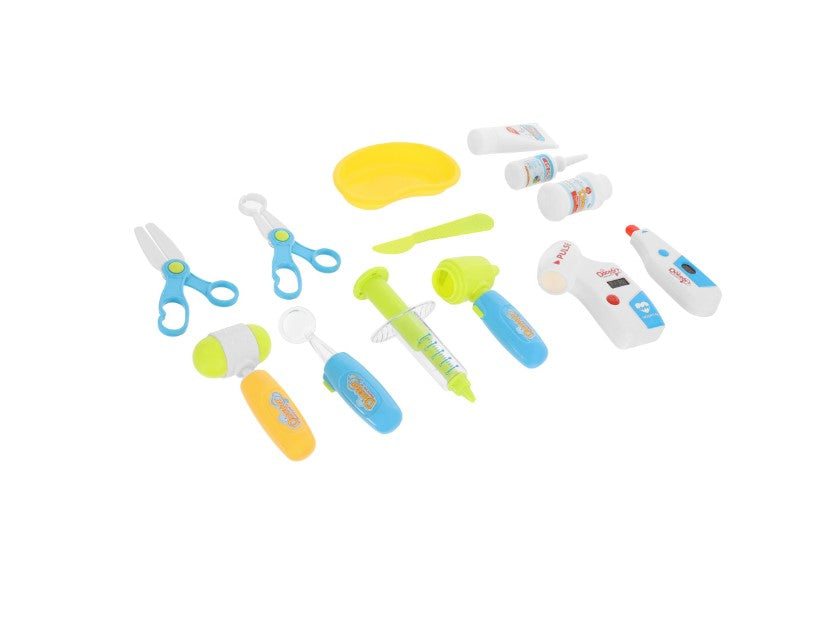 Carucior cu trusa de doctor, jucarie interactiva 23 piese lumini si sunete