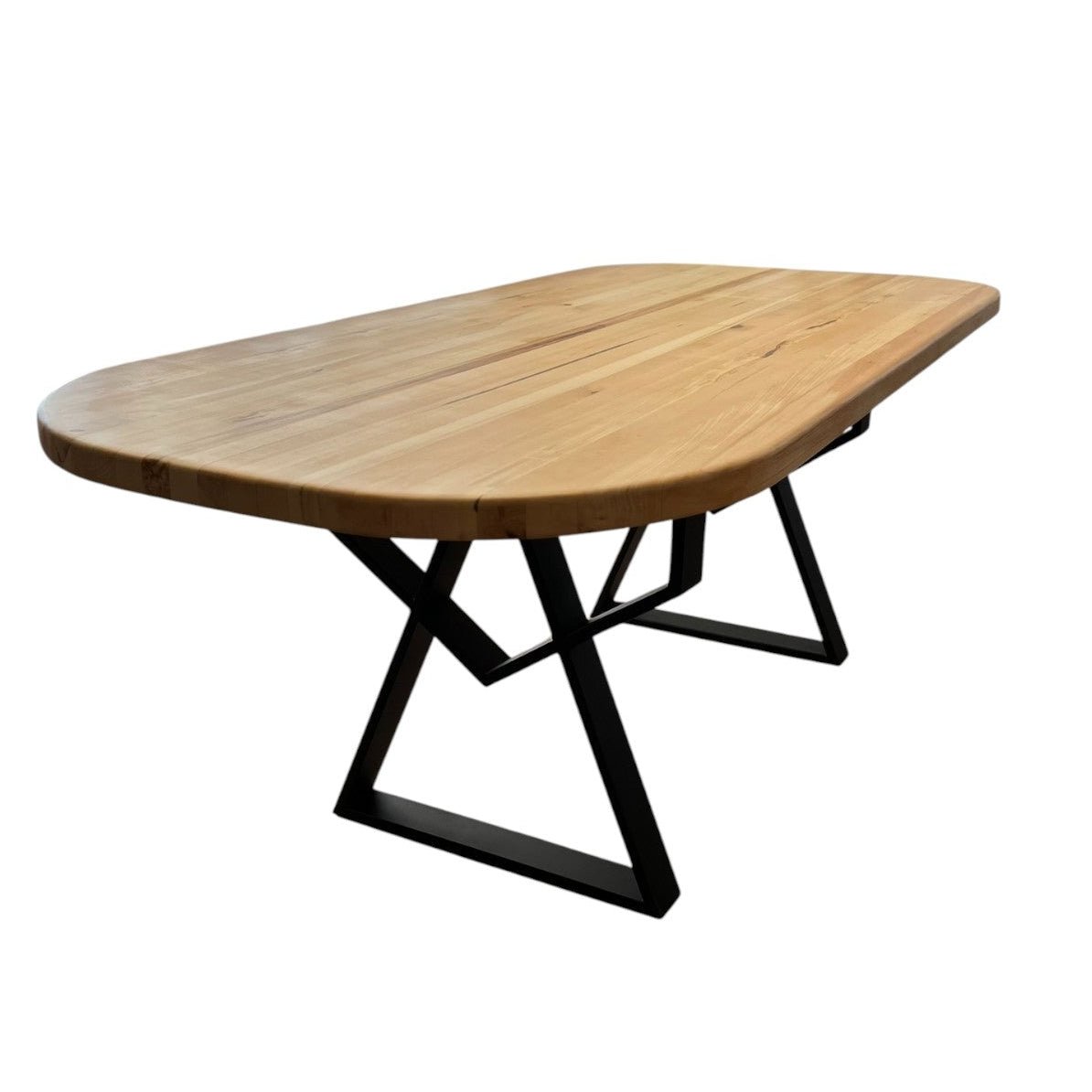 Set masa cu scaune bucatarie, dining,living, sufragerie, blat oval, din lemn masiv cu picioare metalice moderne,scaune gri, 6 persoane, set Cornelia - BUZ.RO