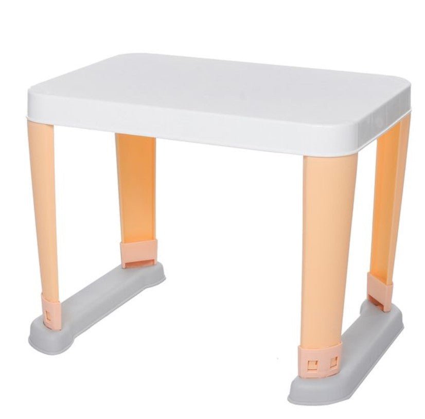 Set masa si 2 scaune pentru copii, pentru diverse activitati si studiu, alb cu galben - BUZ.RO