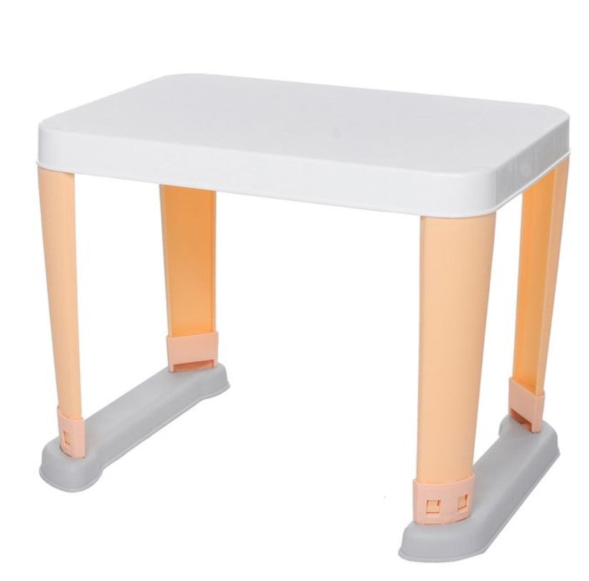 Set masa si 2 scaune pentru copii, pentru diverse activitati si studiu, alb cu galben