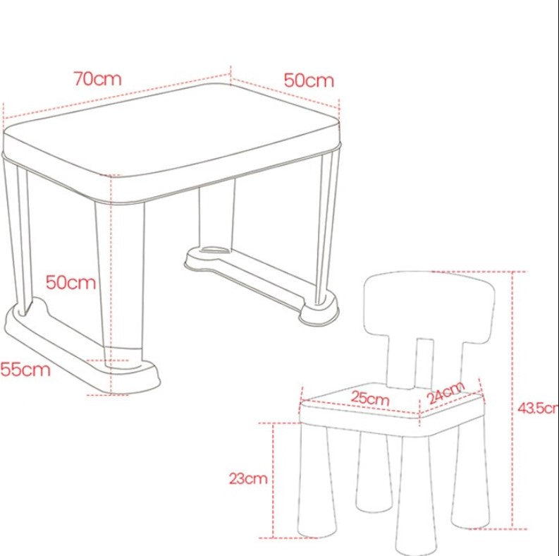 Set masa si 2 scaune pentru copii, pentru diverse activitati si studiu, alb cu galben