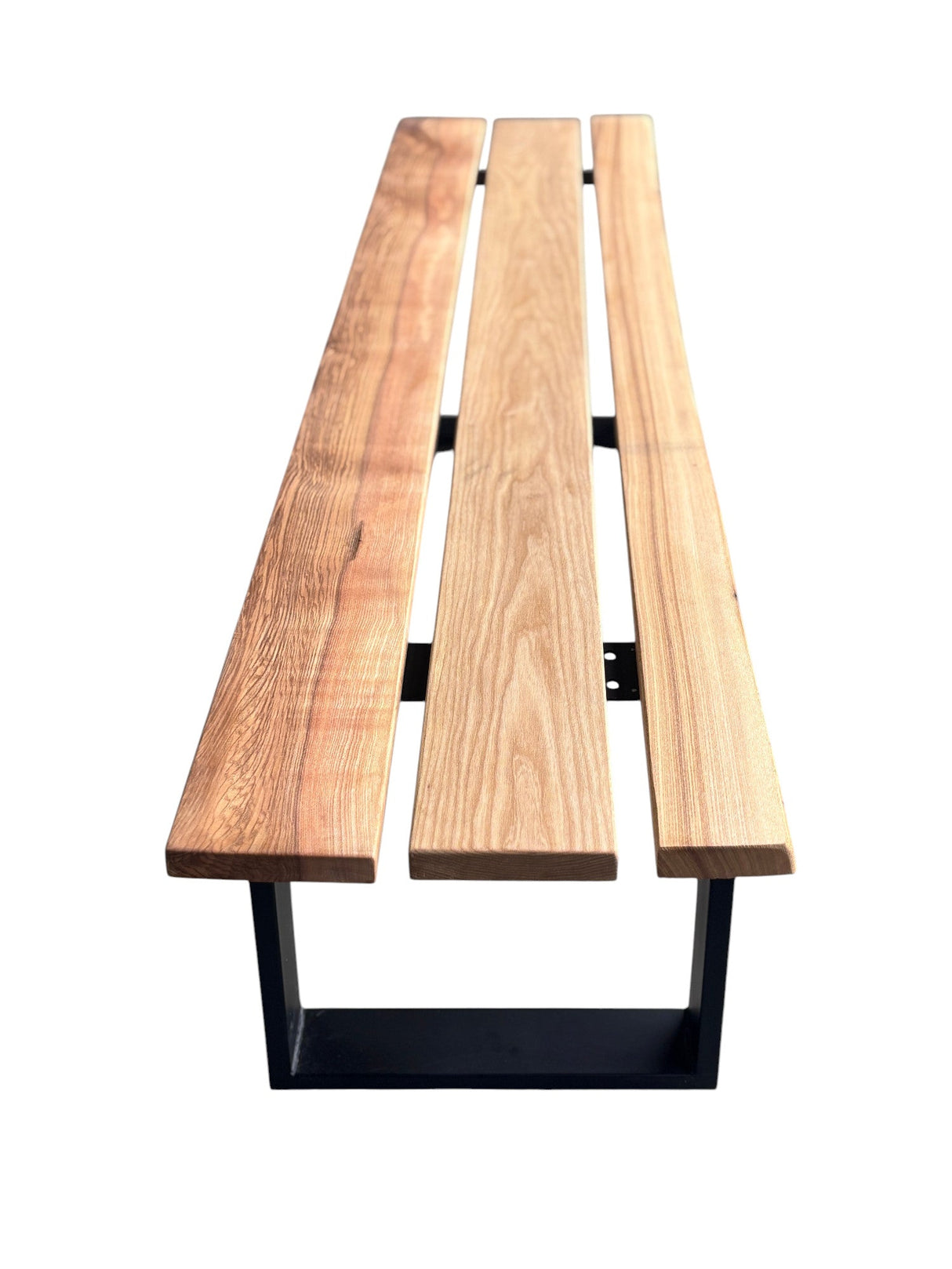 Set Mobilier lemn masa si 2 banci pentru interior sau exterior, living, cabana, terasa/gradina, Masa cu Banca Lemn Masiv rustic 1.8m x 68cm , Gradina cu Banca 1.8m x 39 cm si Picioare din metal moderne - BUZ.RO