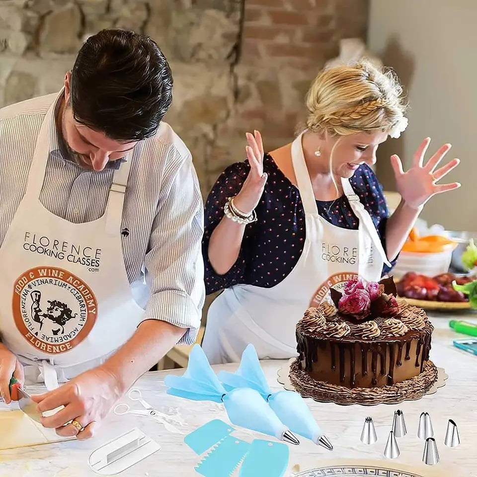 Set patiserie cu 82 piese si sabloane pentru decorare torturi si prajituiri