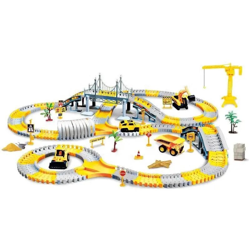 Set pista curse, 346 piese flexibile, jucarie interactiva, cu masini, jucarii baieti si fete, + 3 ani, montessori - BUZ.RO