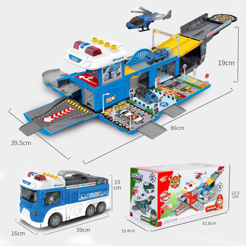 Set pista masinute , lumini , sunete , multiple accesorii , 3+ albastru