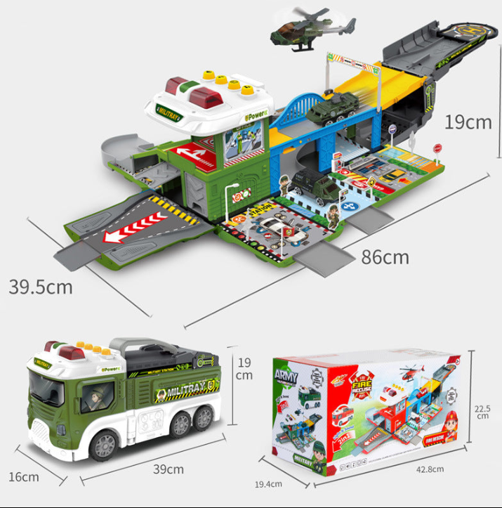 Set pista masinute , lumini , sunete , multiple accesorii , 3+ albastru - BUZ.RO