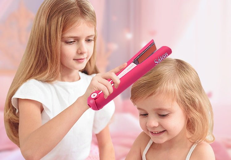 Set salon de coafura pentru copii ,unelte de ondulat, indreptat parul, 5 piese - BUZ.RO