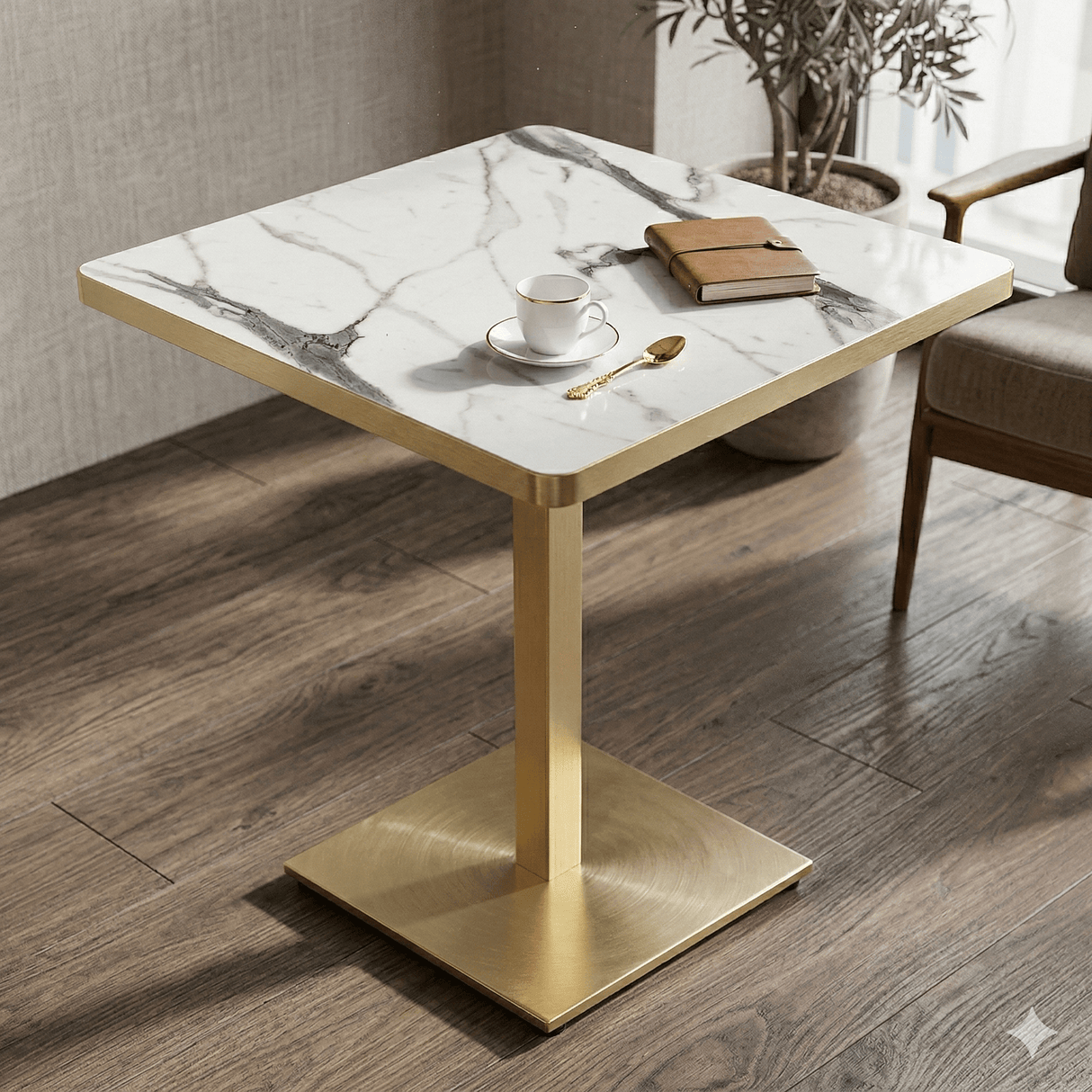 Set scaune si masa|modern|cadru metalic| scaun inaltime reglabila | masa efect marmura - BUZ.RO