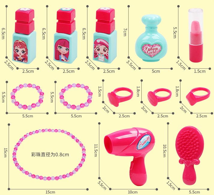 Trusa de machiaj jucarie pentru fetite , 17 piese