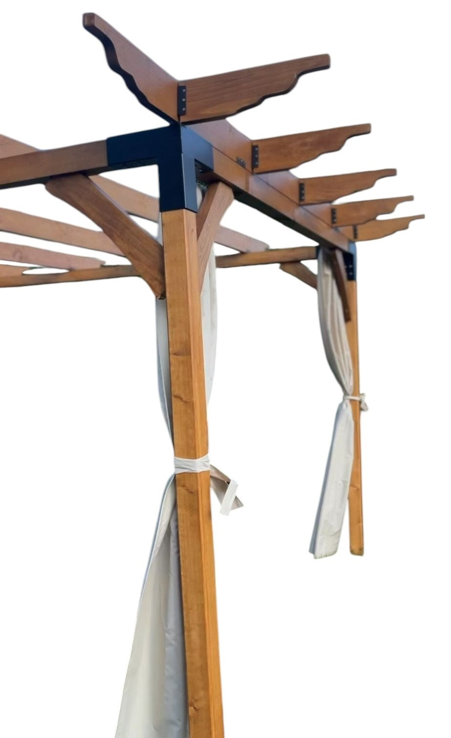 Pergola foisor pavilion lemn pentru gradina sau curte, conectori metalici, umbrar curte