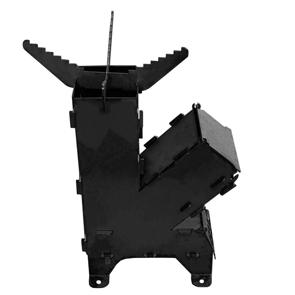 Soba de gatit pe lemne cu manere, soba cu plita, otel carbon, portabila, pentru disc si ceaun, 65.5x35x33cm FARA VOPSEA