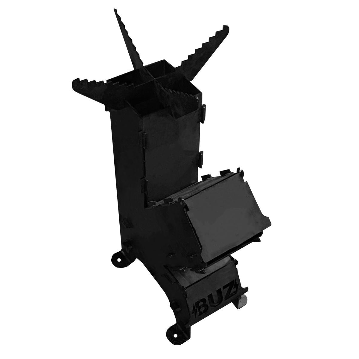 Soba de gatit pe lemne cu manere, soba cu plita, otel carbon, portabila, pentru disc si ceaun, 65.5x35x33cm FARA VOPSEA