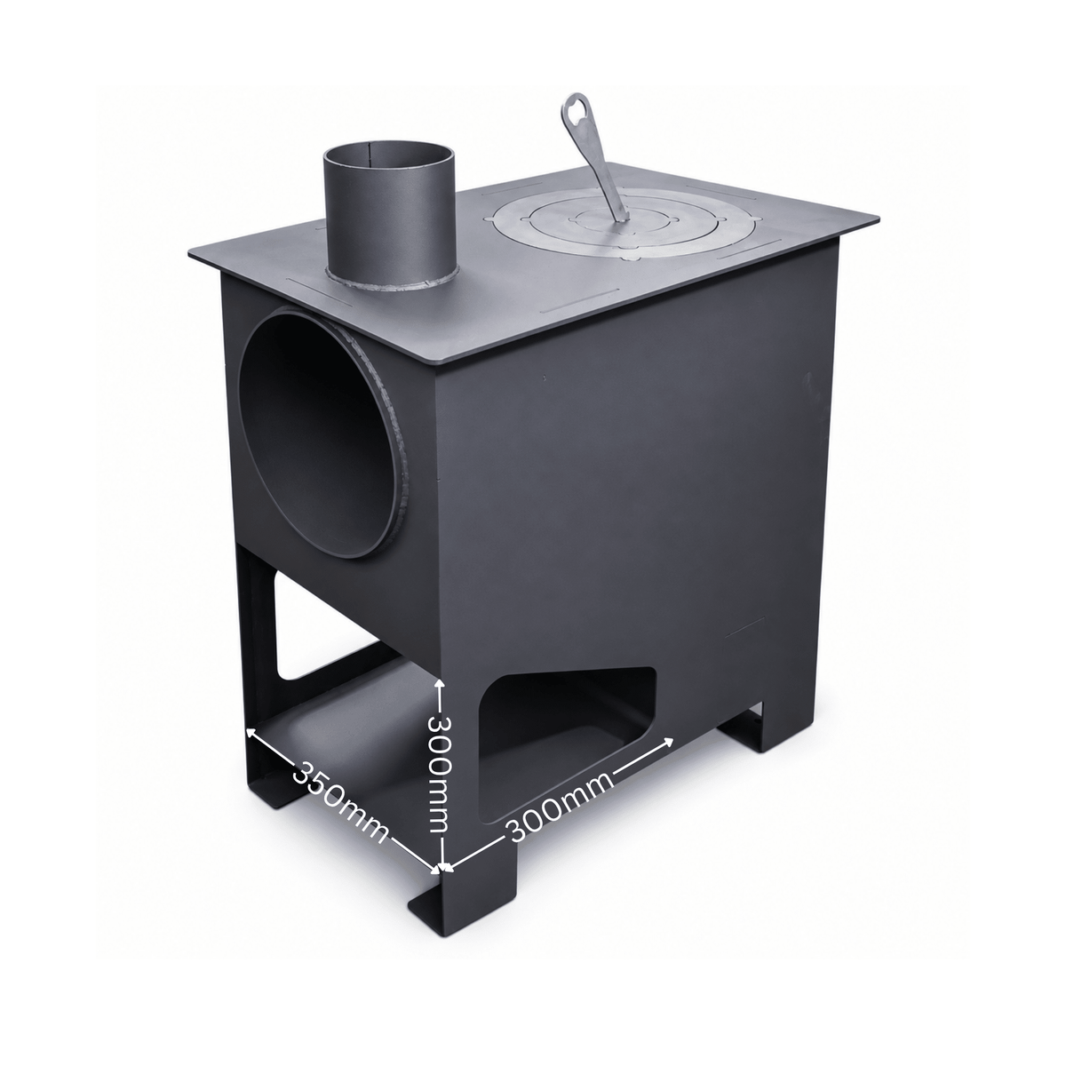Soba metalica pe lemne cu plita si inele detasabile, cenusar si tub de convectie naturala - BUZ.RO