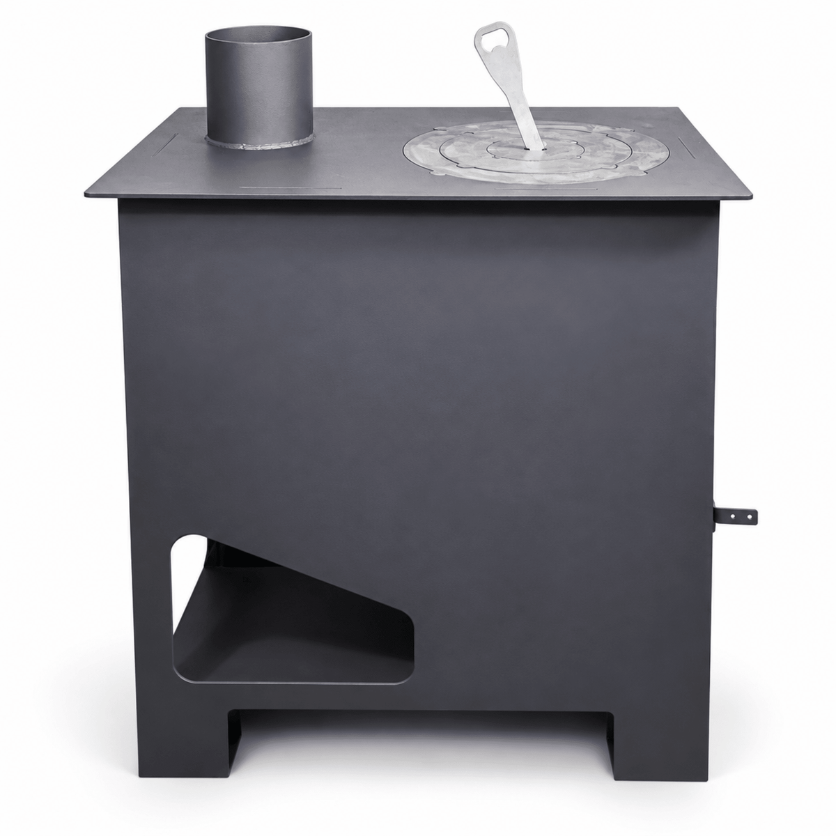 Soba metalica pe lemne cu plita si inele detasabile, cenusar si tub de convectie naturala - BUZ.RO