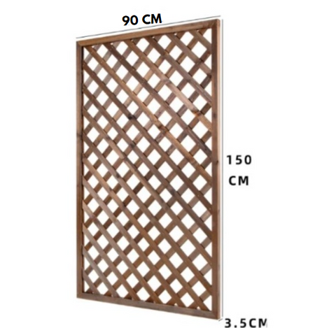 Spalier pentru ghivece din lemn, pentru gradina sau terasa, 90Ax150 cm/60x150 cm, maro