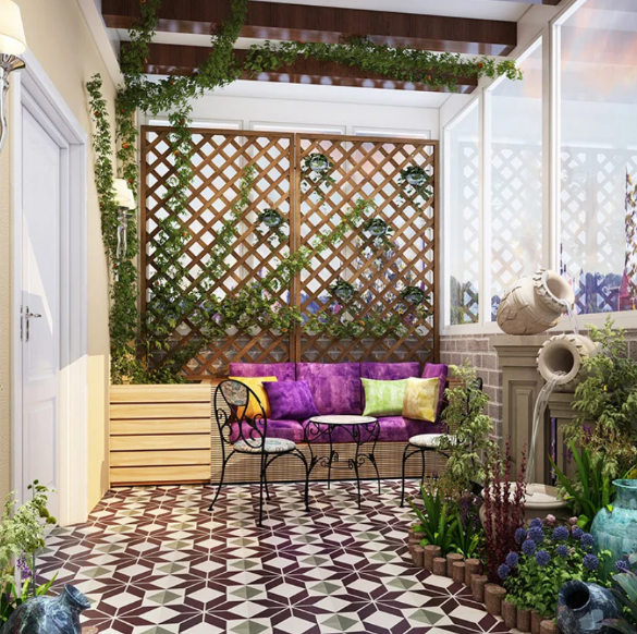 Spalier pentru ghivece din lemn, pentru gradina sau terasa, 90Ax150 cm/60x150 cm, maro
