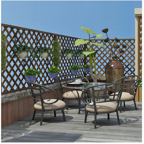 Spalier pentru ghivece din lemn, pentru gradina sau terasa, 90Ax150 cm/60x150 cm, maro