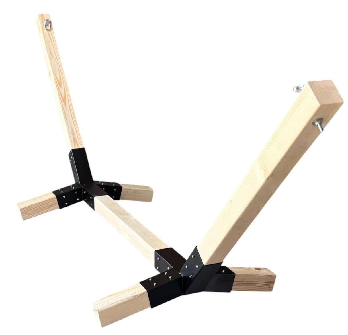 Suport hamac din lemn, stand pentru gradina sau terasa cu conectori metalici, rezistent,330x135x90cm, max 350kg - BUZ.RO