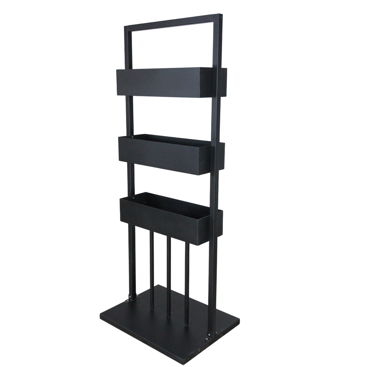 Jardiniera exterior, metal, suport vertical ghiveci flori, 72x55x183 cm