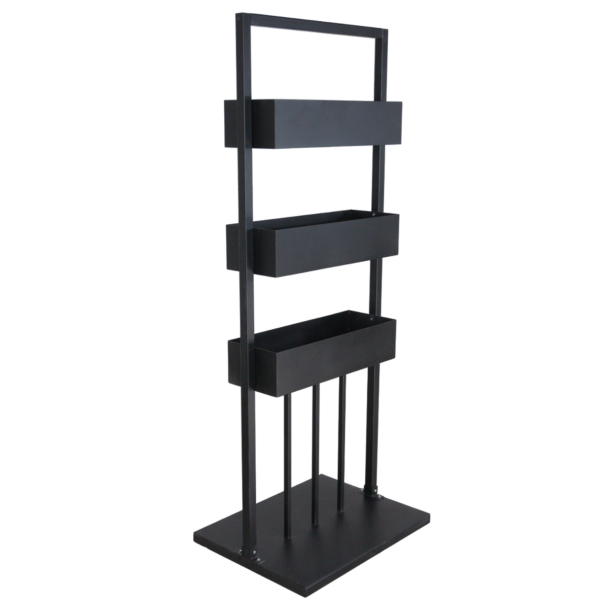 Jardiniera exterior, metal, suport vertical ghiveci flori, 72x55x183 cm