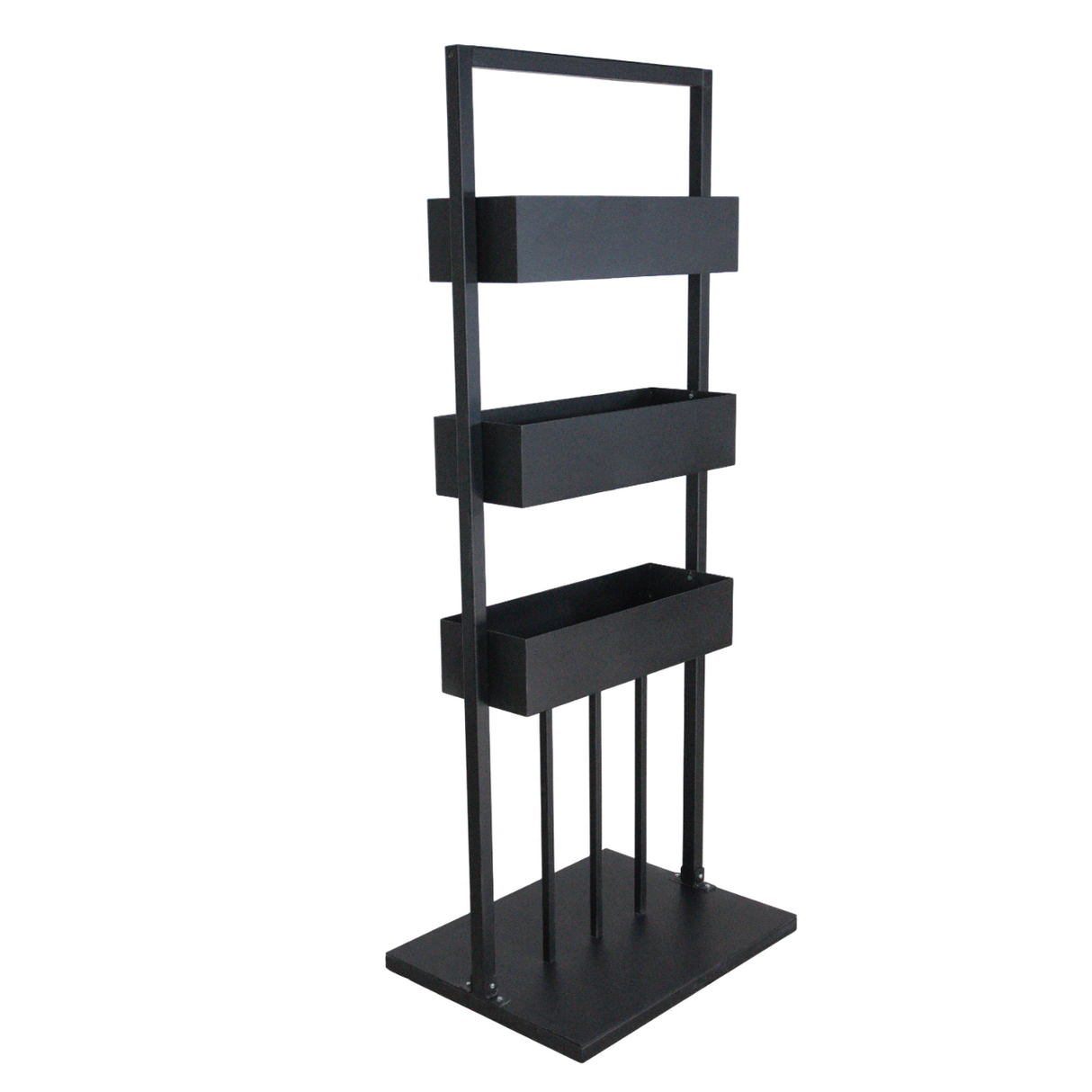 Jardiniera exterior, metal, suport vertical ghiveci flori, 72x55x183 cm