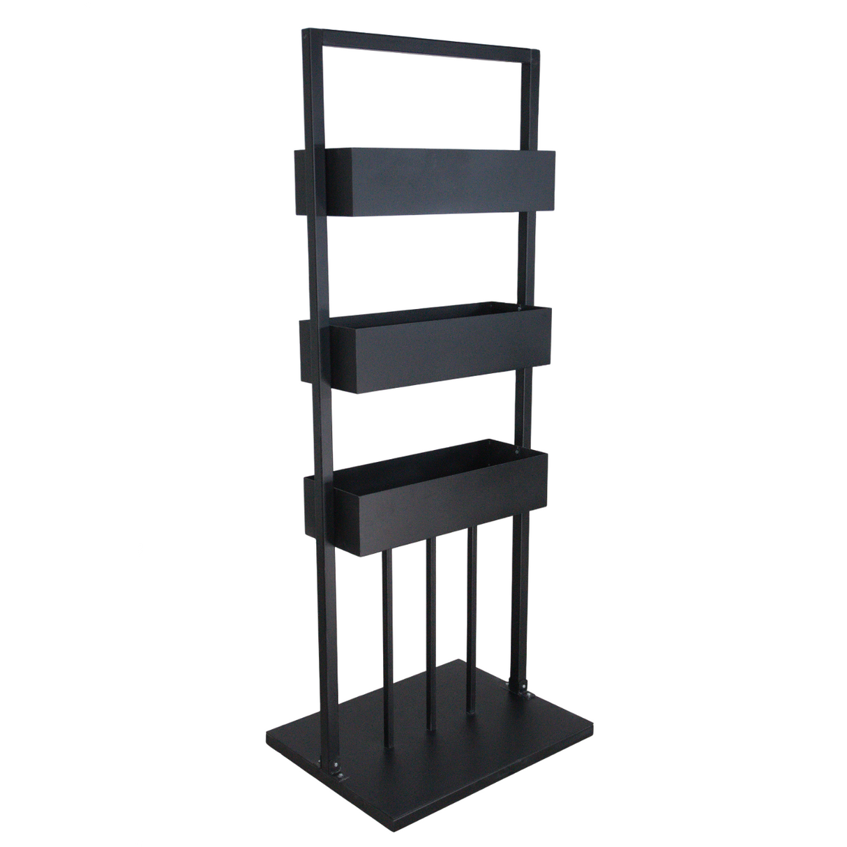 Jardiniera exterior, metal, suport vertical ghiveci flori, 72x55x183 cm