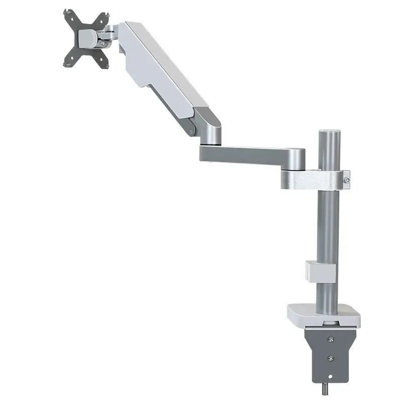 Suport monitor, suport tv, birou, reglabil, tripla articulatie, 360°, din aluminiu si otel 17 - 32 inch, alb - BUZ.RO