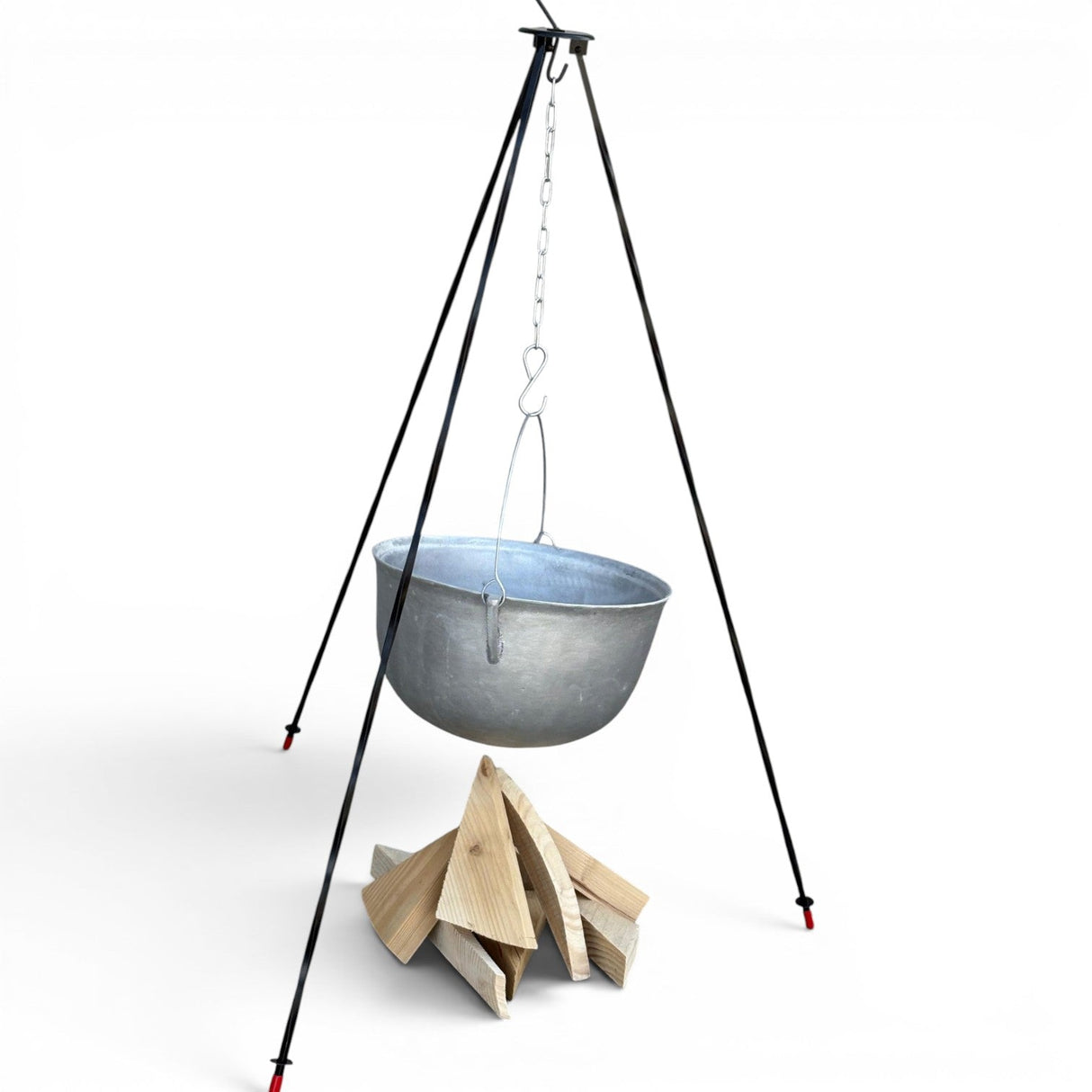 Suport pentru ceaun| Trepied reglabil| lant si carlig| 120 cm inaltime - BUZ.RO