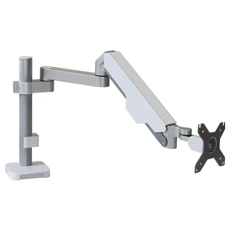 Suport monitor, suport tv, birou, reglabil, tripla articulatie, 360°, din aluminiu si otel 17-32 inch, alb