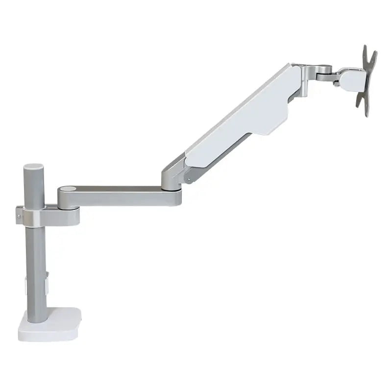 Suport monitor, suport tv, birou, reglabil, tripla articulatie, 360°, din aluminiu si otel 17-32 inch, alb