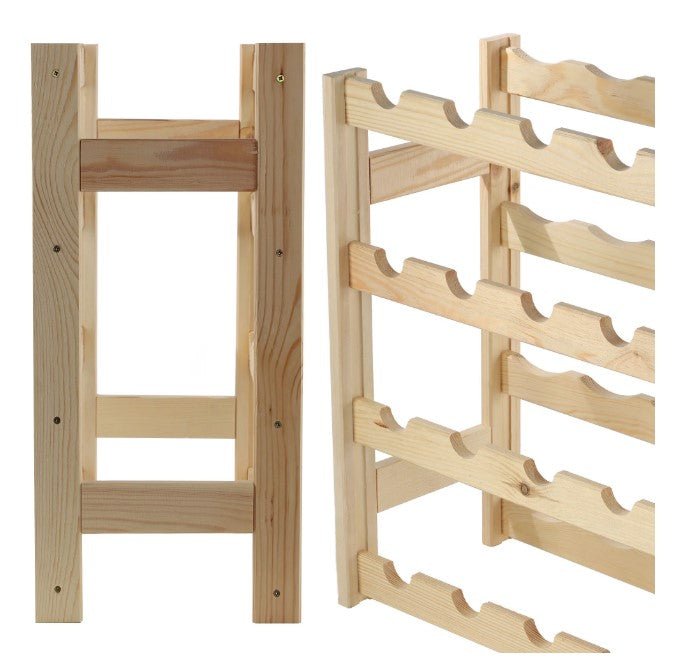 Suport sticle vin, raft vin pentru casa sau pivnita, beci, din lemn, rezistent, 20 sticle, 54.2 x 53 x 25.3 cm - BUZ.RO