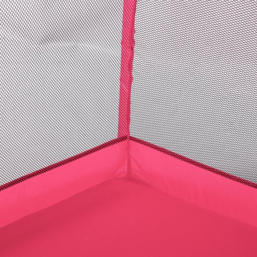 Tarc pentru copii hexagonal, pentru interior/exterior, cu cos de baschet, 30 bile incluse, roz, 125x112x65 cm, buz - BUZ.RO