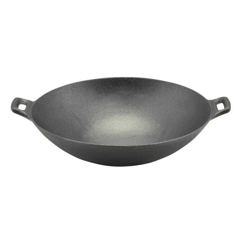 Tigaie wok din fonta pura| Inductie| diamentru 31 cm|Multifunctional| Rezistenta La Temperaturi Ridicate| Ideala Prajit Copt - BUZ.RO