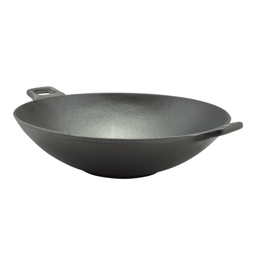 Tigaie wok din fonta pura| Inductie| diamentru 31 cm|Multifunctional| Rezistenta La Temperaturi Ridicate| Ideala Prajit Copt - BUZ.RO