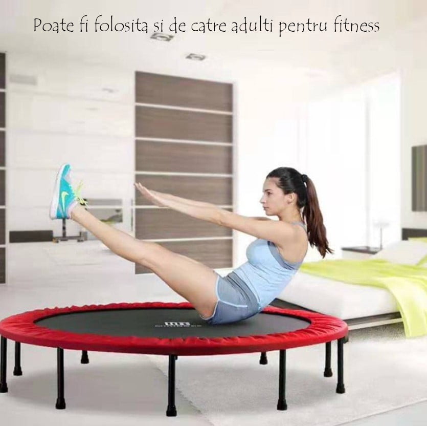 Trambulina copii, plasa de protectie textila, cadru metal, protectii spuma, protectii plastic ,interior , exterior ,greutate 200 kg