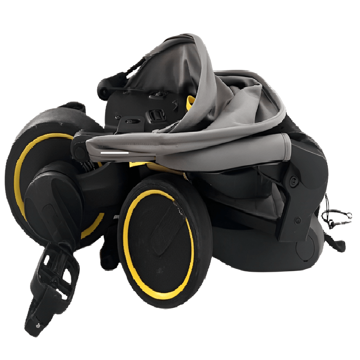 Tricicleta copii, pliabila, pedale, maner control parental reglabil, suport picioare, parasolar reglabil, cos, pedale, centura de siguranta, varsta 6 luni - 5 ani, gri - BUZ.RO