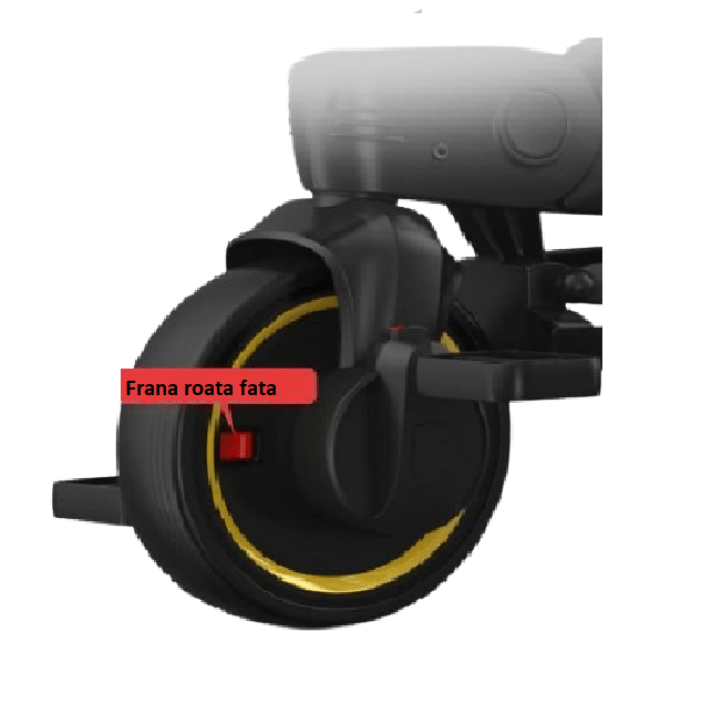 Tricicleta copii, pliabila, pedale, maner control parental reglabil, suport picioare, parasolar reglabil, cos, pedale, centura de siguranta, varsta 6 luni - 5 ani, gri - BUZ.RO