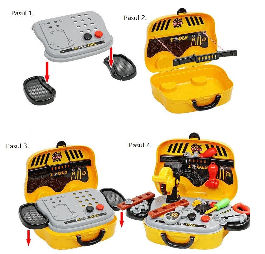 Trusa de scule mester pt copii cu cleste,chei si alte acceorii, 27 piese - BUZ.RO