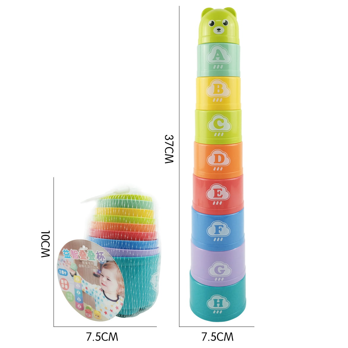 Cuburi de stivuit, cuburi colorate, turnulet din cuburi, set de construit cu numere si litere