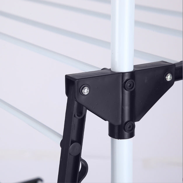 Uscator de rufe metalic, pliabil, cu suport de umerase pentru haine, raft pentru incaltaminte, 3 etaje, 170x 64 cm