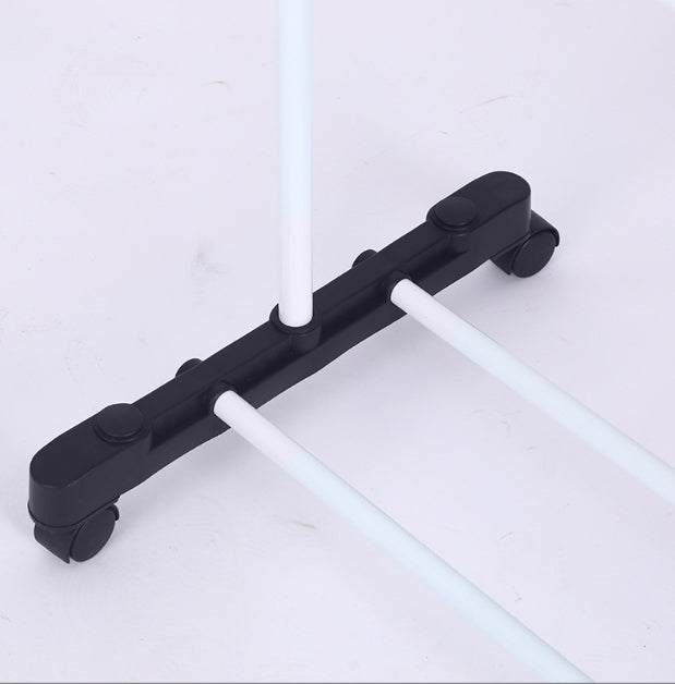 Uscator de rufe metalic, pliabil, cu suport de umerase pentru haine, raft pentru incaltaminte, 3 etaje, 170x 64 cm