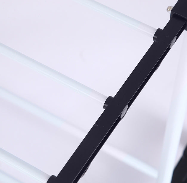 Uscator de rufe metalic, pliabil, cu suport de umerase pentru haine, raft pentru incaltaminte, 3 etaje, 170x 64 cm