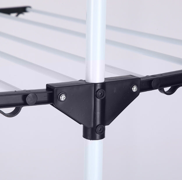 Uscator de rufe metalic, pliabil, cu suport de umerase pentru haine, raft pentru incaltaminte, 3 etaje, 170x 64 cm