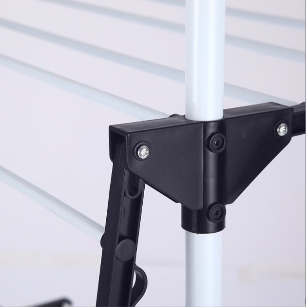 Uscator de rufe metalic, pliabil, cu suport de umerase pentru haine, raft pentru incaltaminte, 3 etaje, 170x 64 cm - BUZ.RO