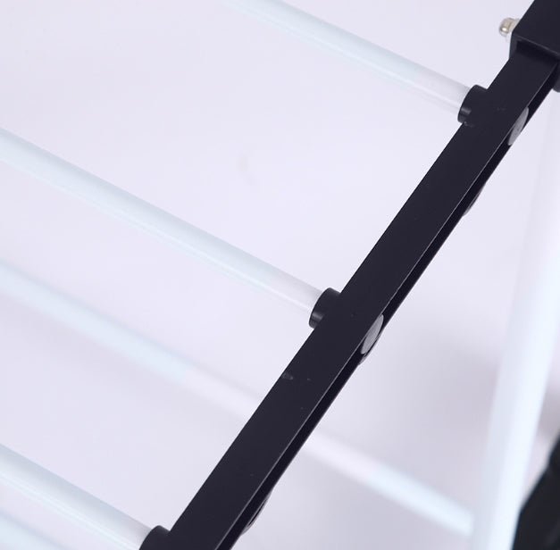 Uscator de rufe metalic, pliabil, cu suport de umerase pentru haine, raft pentru incaltaminte, 3 etaje, 170x 64 cm - BUZ.RO