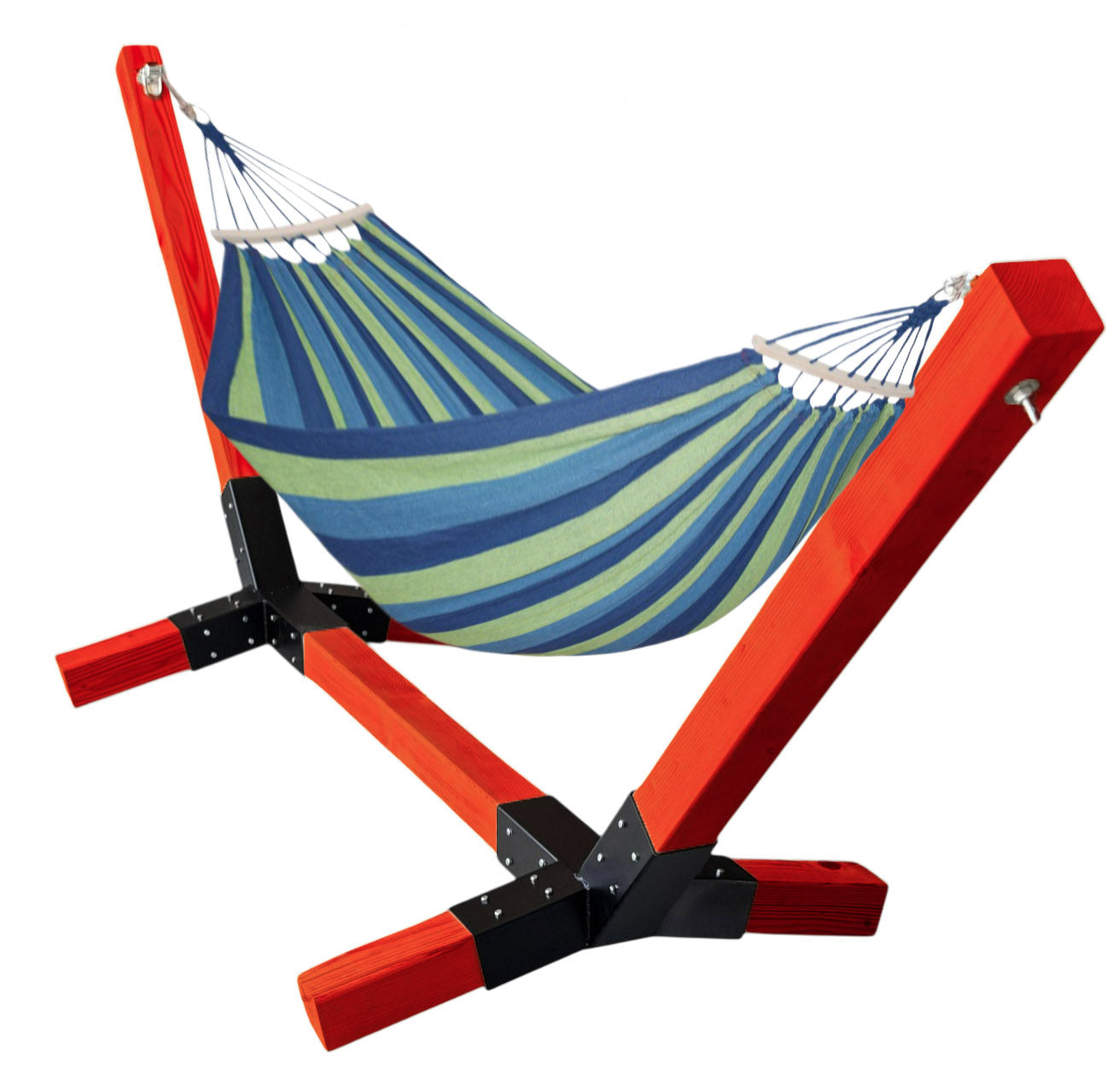 Suport hamac din lemn, stand pentru gradina sau terasa cu conectori metalici, rezistent,330x135x90cm, max 350kg