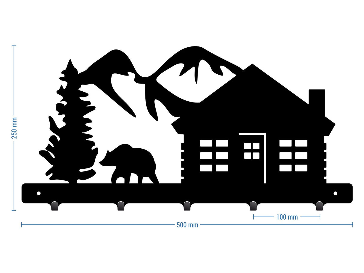 Cuier hol/baie/sufragerie , de Perete Metalic Negru Tip Natura/munte– Modern