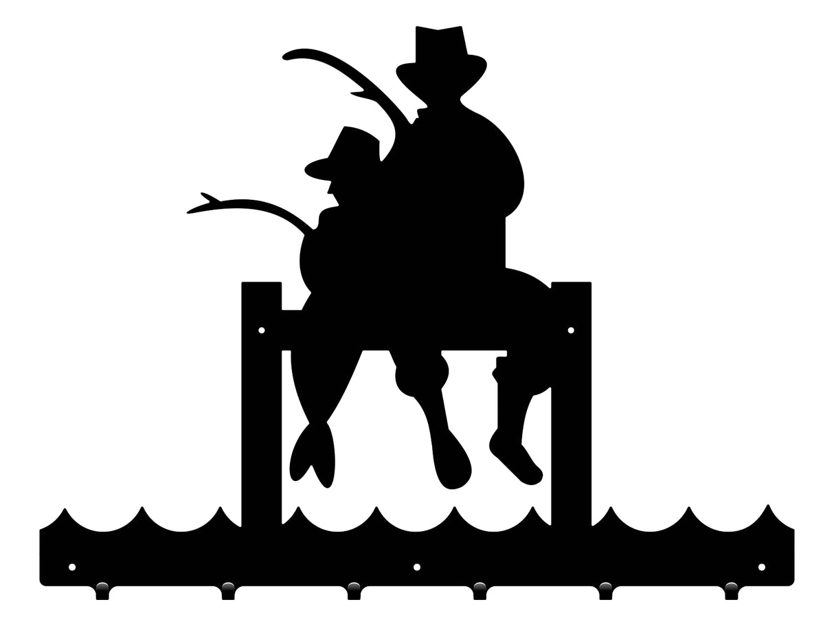 Cuier hol/baie/sufragerie , de Perete Metalic Negru Tip PESCAR– Modern