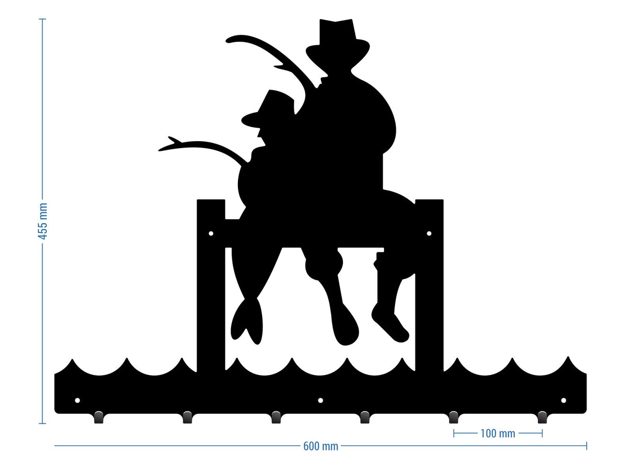 Cuier hol/baie/sufragerie , de Perete Metalic Negru Tip PESCAR– Modern