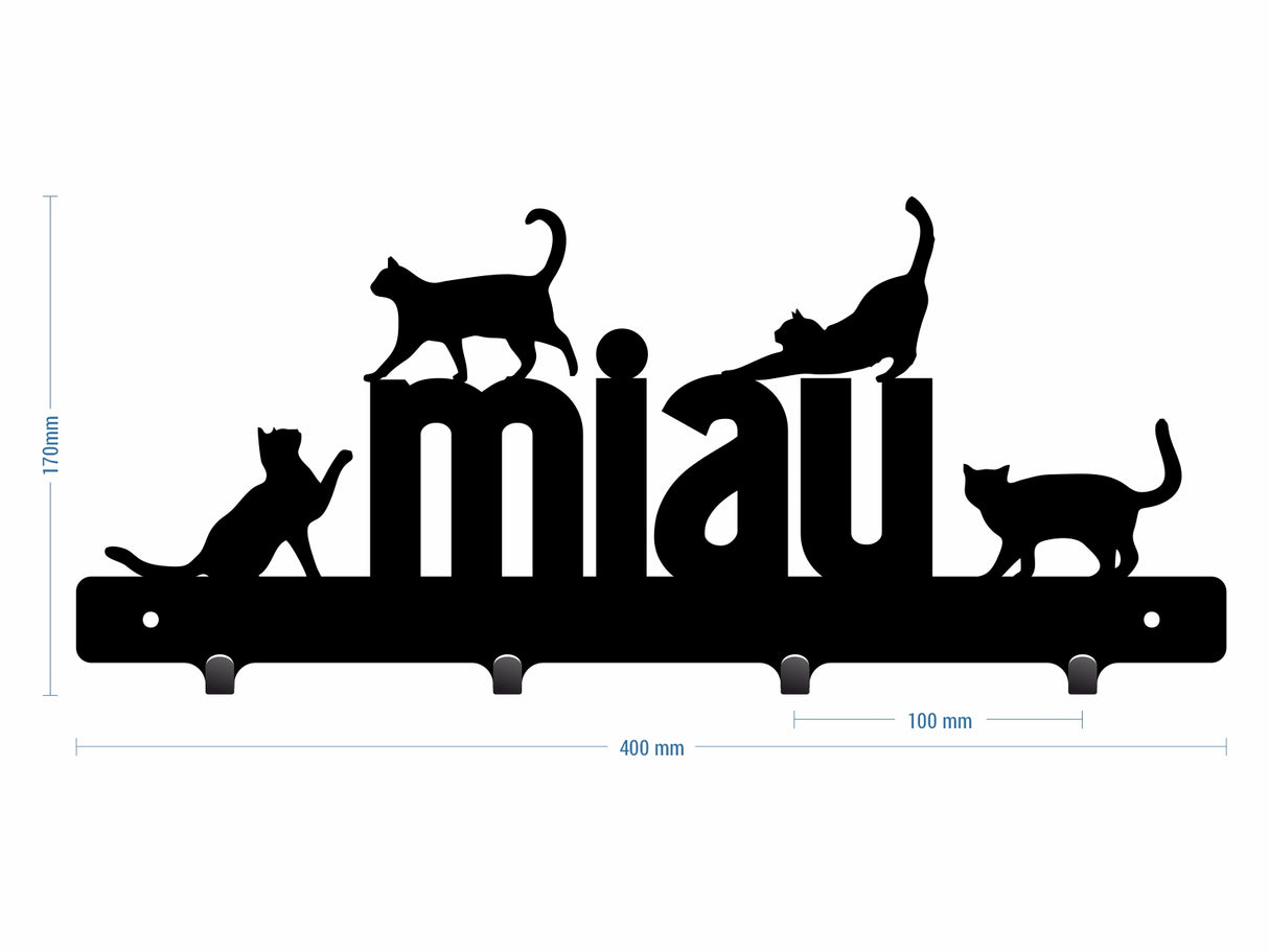 Cuier hol/baie/sufragerie , de Perete Metalic Negru Pisica– Modern